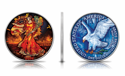 2022 Fire & Ice Silver Eagle - Icon Mint