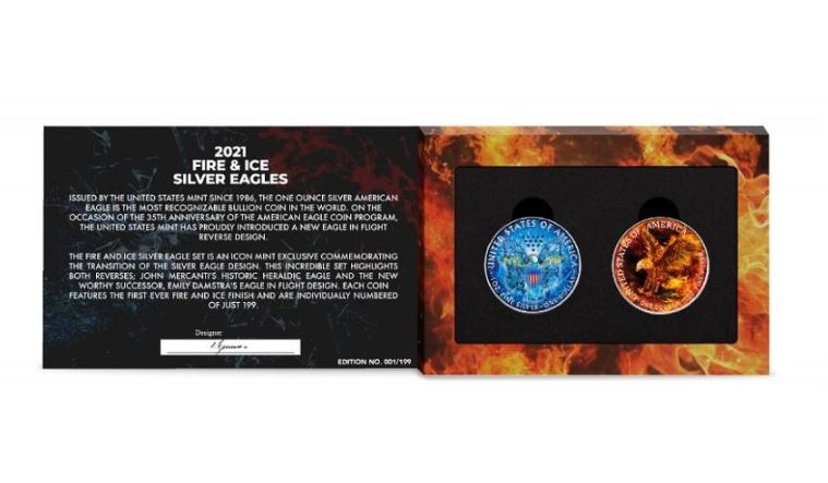 2021 Fire & Ice Silver Eagle Transitional Set - Icon Mint